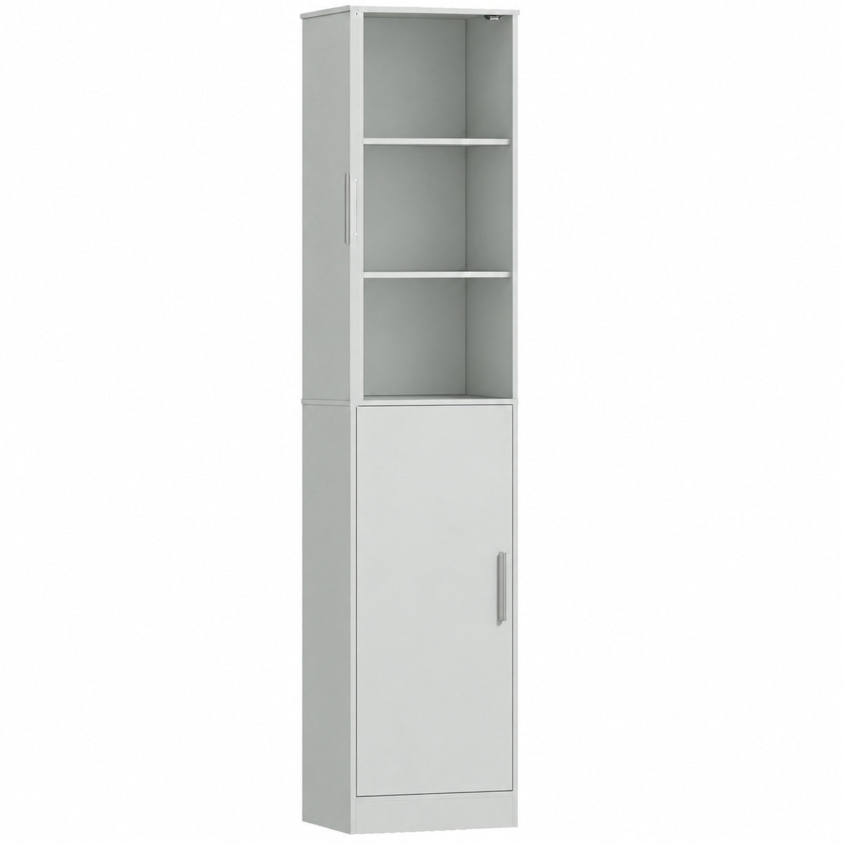 Colonna da bagno a 6 livelli, mobile contenitore stretto, 2 ante e 4 ripiani regolabili, 40x35x180cm, verde