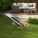 Agility sport pour chien bascule équipement entrainement chien antidérapant 180 x 30 x 30 cm gris blanc