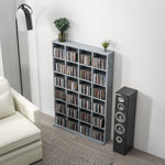 Multimedia-Aufbewahrungsmöbel für 456 CDs / 336 DVDs – Holzregal mit verstellbaren Einlegeböden, 89 x 130,5 cm, grau