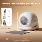 Litière Chat Autonettoyante 72L, Purification Action, Contrôle par App, Protection de Sécurité, 58,1x47,5x53cm, Blanc