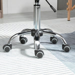 Rolkruk - draaibare werkstoel 360° - ergonomische kruk - verstelbare zithoogte 47-62 cm - zwarte gewatteerde kunstlederen bekleding, verchroomd metaal