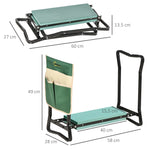 Tabouret de Jardin Pliable agenouilloir de Jardin siège Jardinage avec Coussin Pochette Rangement Outils Vert