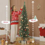 Sapin de Noël artificiel 180 cm, arbre de Noël slim, 321 pointes, facile à monter et ranger, pour maison bureau, vert