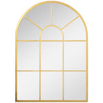 Miroir mural en métal cadre doré en forme de voûtée – 70 x 50 cm – décoration pour entrée ,chambre à coucher, salon