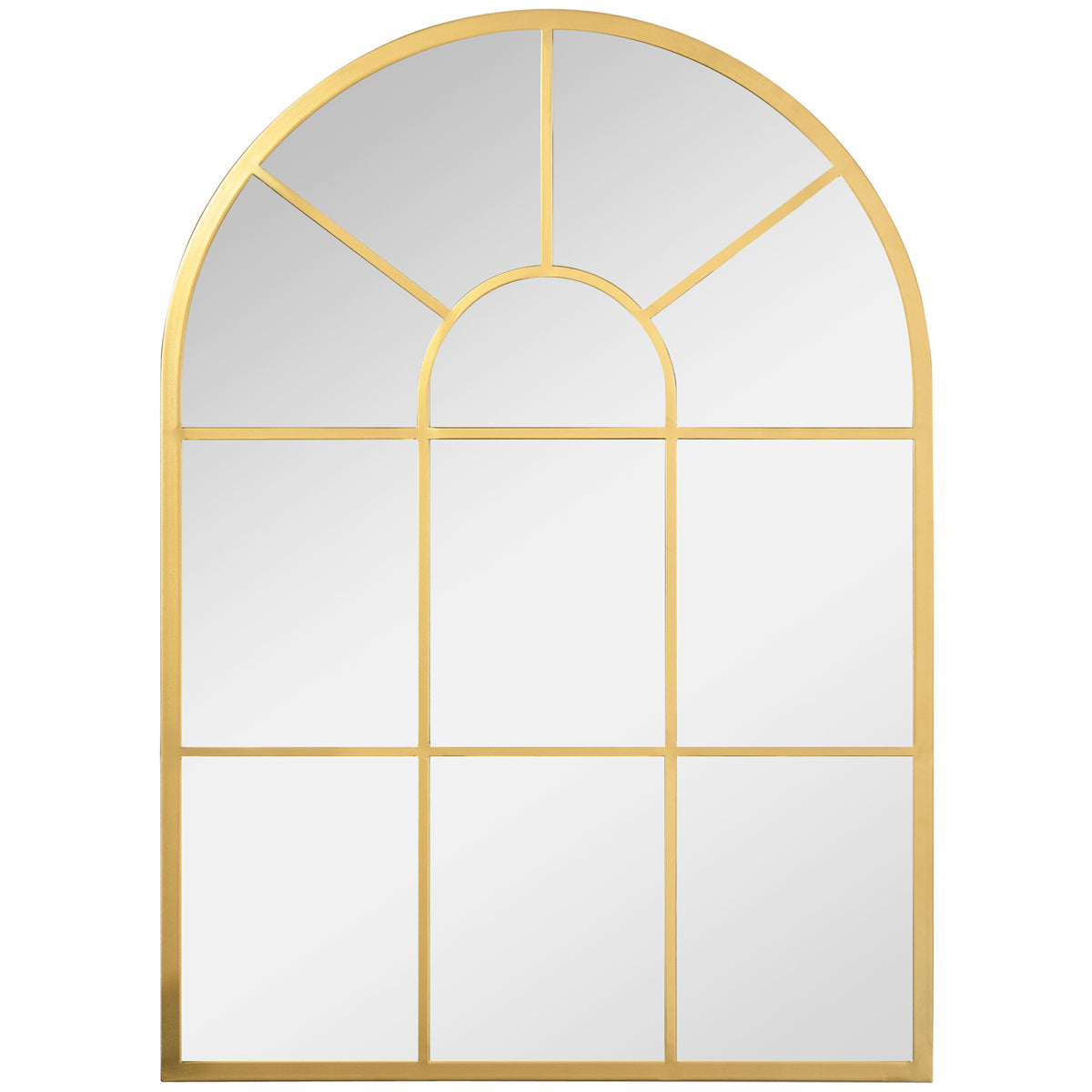 Miroir mural en métal cadre doré en forme de voûtée – 70 x 50 cm – décoration pour entrée ,chambre à coucher, salon
