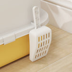Maison de toilette pour chat bac à litière fermé chat poignée de transport porte translucide 40,5 x 52 x 39 cm jaune