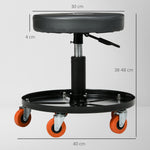 Tabouret de mécanicien siège pivotant hauteur réglable plateau de 100 kg pour le garage et la réparation automobile noir