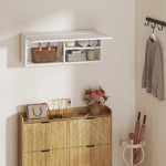 Armoire murale de salle de bain, meuble de rangement suspendu avec porte à charnières, 80 x 25 x 30 cm, blanc
