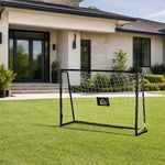But de football cage de foot châssis métal filet PE piquets & outil inclus dim. 186L x 62l x 123H cm noir blanc