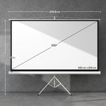 Écran de projection 100 pouces avec support trépied hauteur réglable, écran 4K HD 16:9