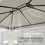 Toldo de repuesto para cenador crema 3 x 4 m