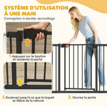 Barrière de sécurité pour chiens et bébés 76 à 102 cm avec extension fixation par pression sans perçage blanc