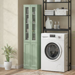 Meuble de Salle de Bain 6 niveaux, Meuble de Rangement avec 4 Portes à Fermeture Douce et Étagères Réglables, Vert