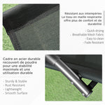 Chaise longue à bascule avec tétière utilisation extérieure intérieure noir