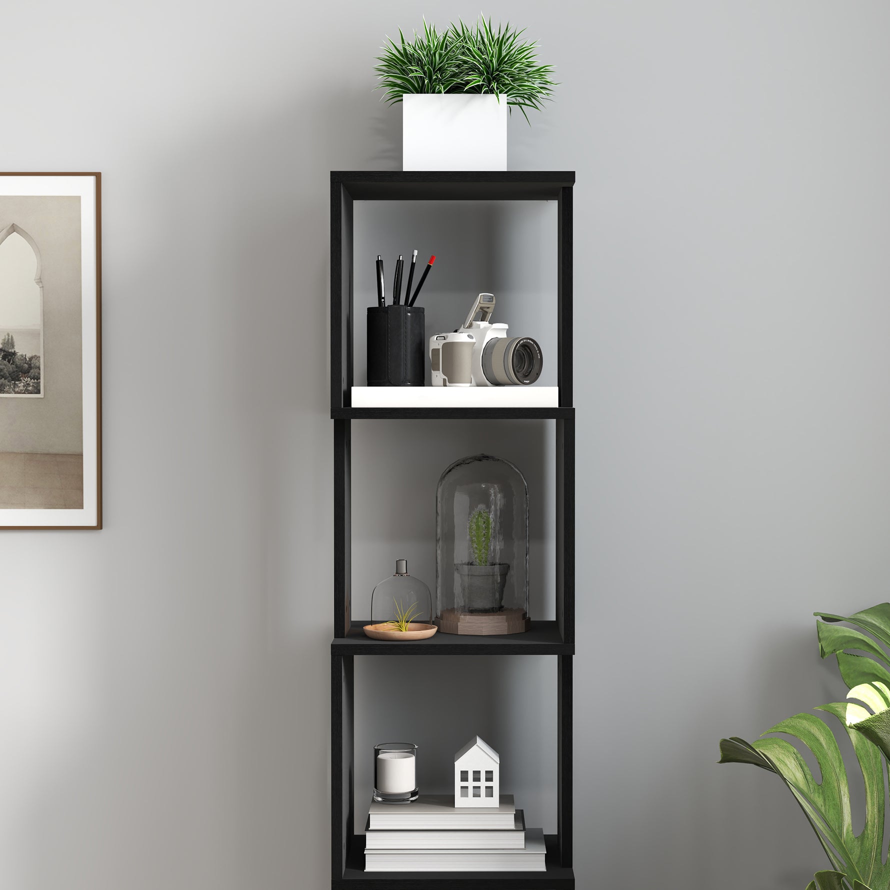 Bibliothèque étagère Design Moderne à 5 Niveaux – Rangement Pratique pour Maison ou Bureau, noir