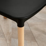 Lot de 4 chaises style scandinave dossier haut assise en polypropylène pieds en hêtre 48 x 52,5 x 83 cm noir