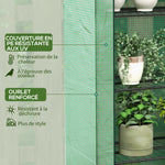 Mini serre de jardin à 4 étages avec bâche PE renforcée, porte enroulable et étagères 120 x 50 x 170 cm, vert
