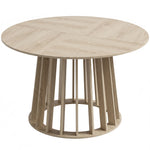 Tavolo da pranzo rotondo per 4-6 persone, Ø 120 x 75 cm, tavolo da cucina con robusta base a listelli, legno naturale