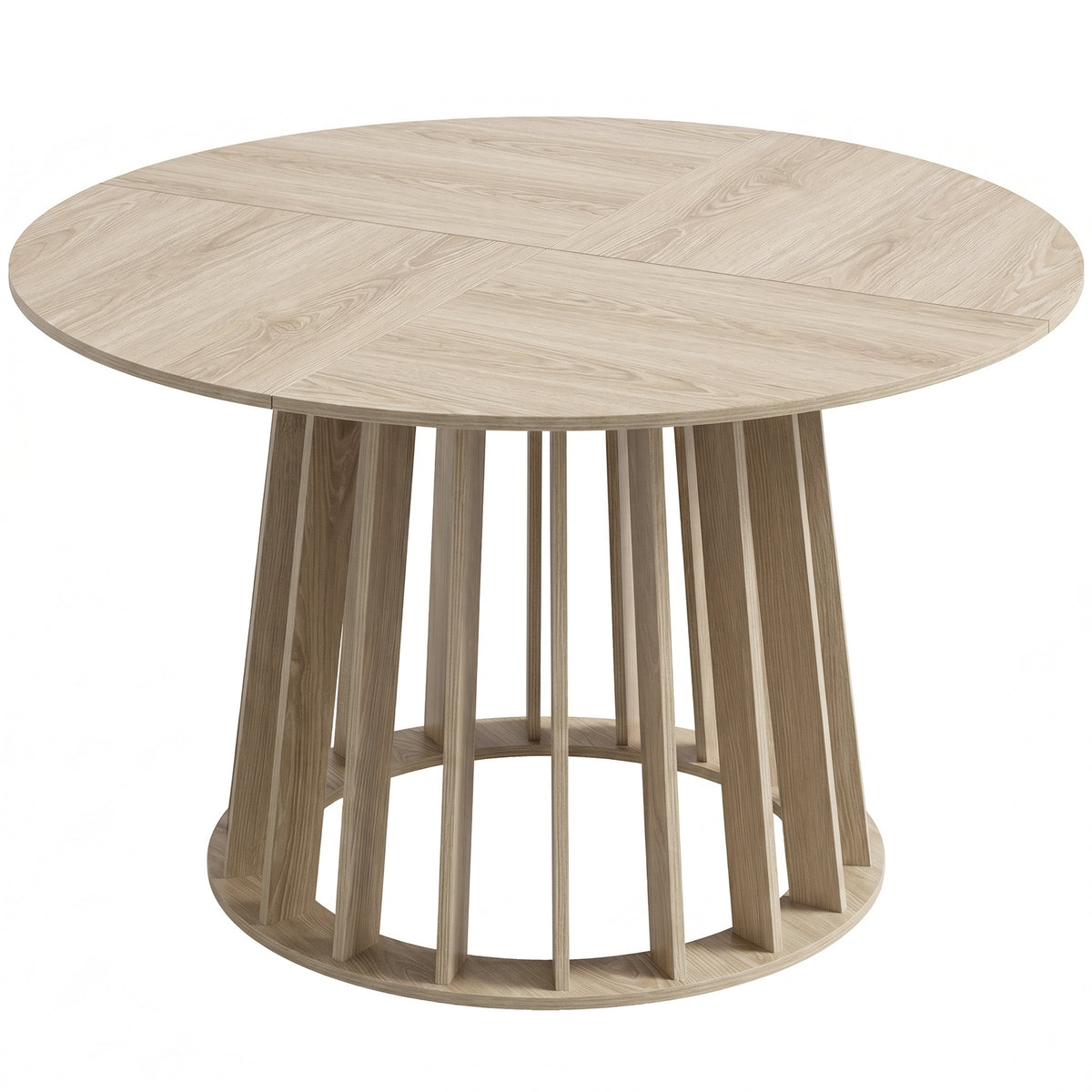 Tavolo da pranzo rotondo per 4-6 persone, Ø 120 x 75 cm, tavolo da cucina con robusta base a listelli, legno naturale