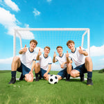 But de football cage de foot but d'entrainement en PVC - piquets inclus - dim. 180L x 92l x 124H cm blanc