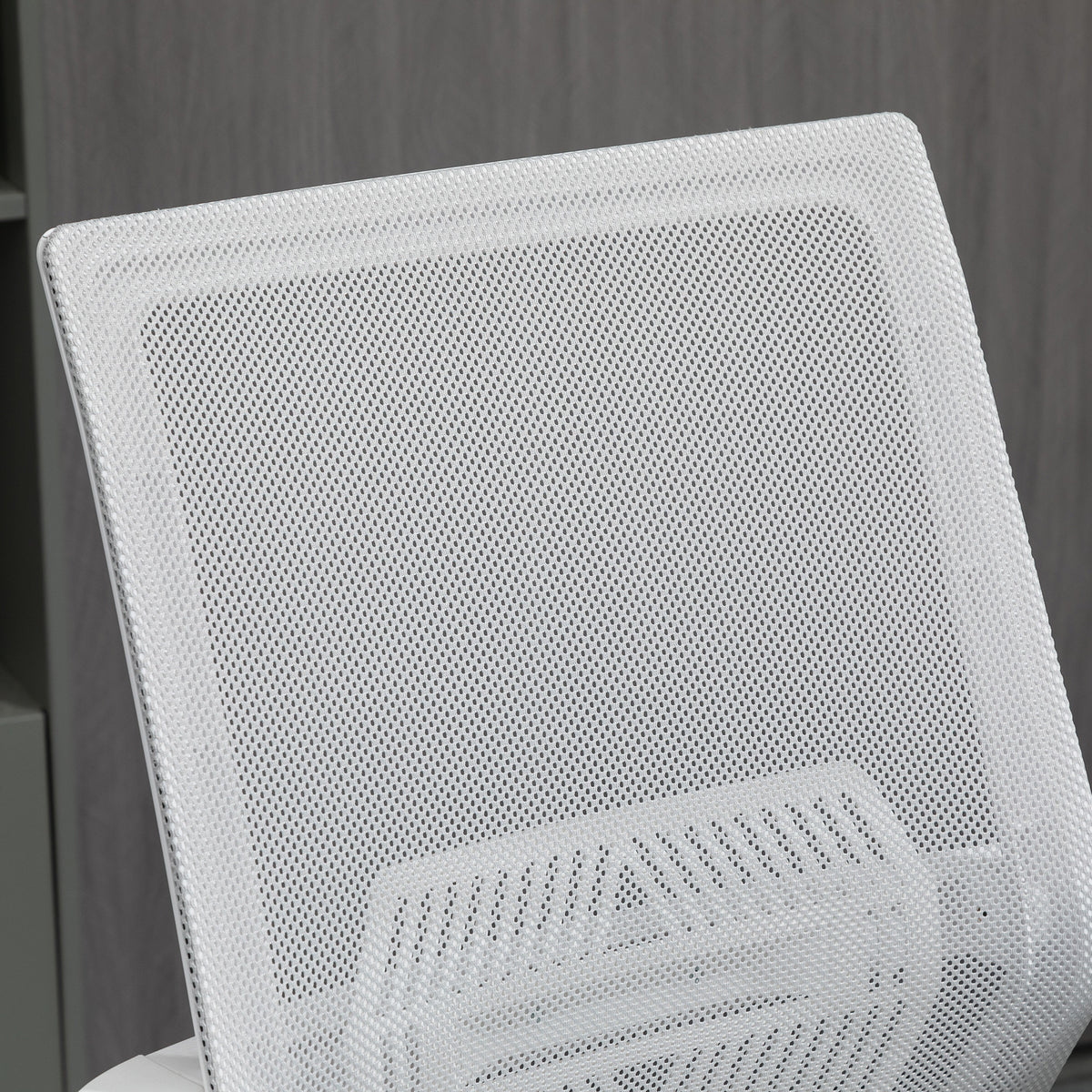 Sedia da ufficio poltrona da ufficio seduta alta regolabile dim. 64L x 59P x 104-124A cm sgabello da ufficio girevole a 360° rete traspirante grigio e bianco
