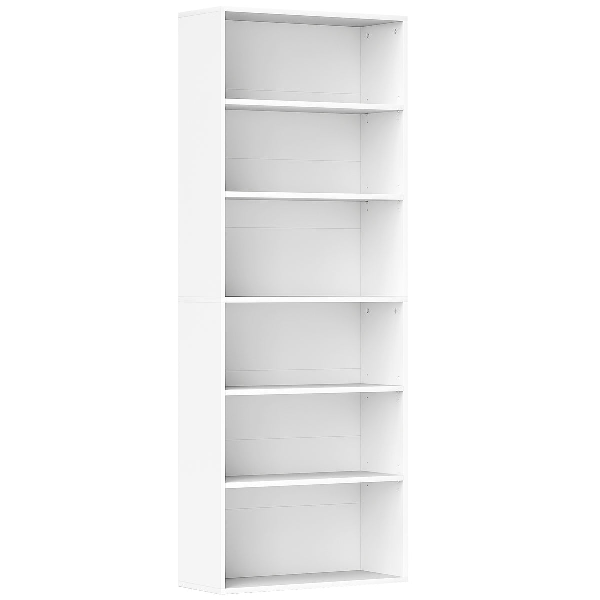 Bibliothèque étagère de rangement 6 niveaux avec étagères réglables pour salon, chambre, bureau, 60x24x158,5cm, blanc