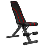 Klappbare Hantelbank, verstellbare Trainingsbank für das Ganzkörpertraining, 82 x 35 x 42,5-107 cm, Stahl, schwarz