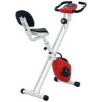 Vélo d'appartement pliable- Collaboration .fr x FFHandball - 8 niveaux de résistance, dossier selle réglable, rouge