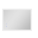 Miroir mural lumineux LED de salle de bain 80 x 60 cm 3 couleurs luminosité réglable interrupteur tactile transparent