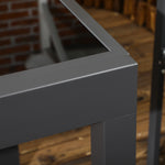 Table Extensible de Jardin Grande Taille dim. dépliées 160 x 80 x 75 cm Aluminium Gris foncé Plateau Verre trempé Noir