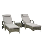 Lot de 2 transats bains de soleil : matelas, têtière, inclinaison réglable multipositions, accoudoirs