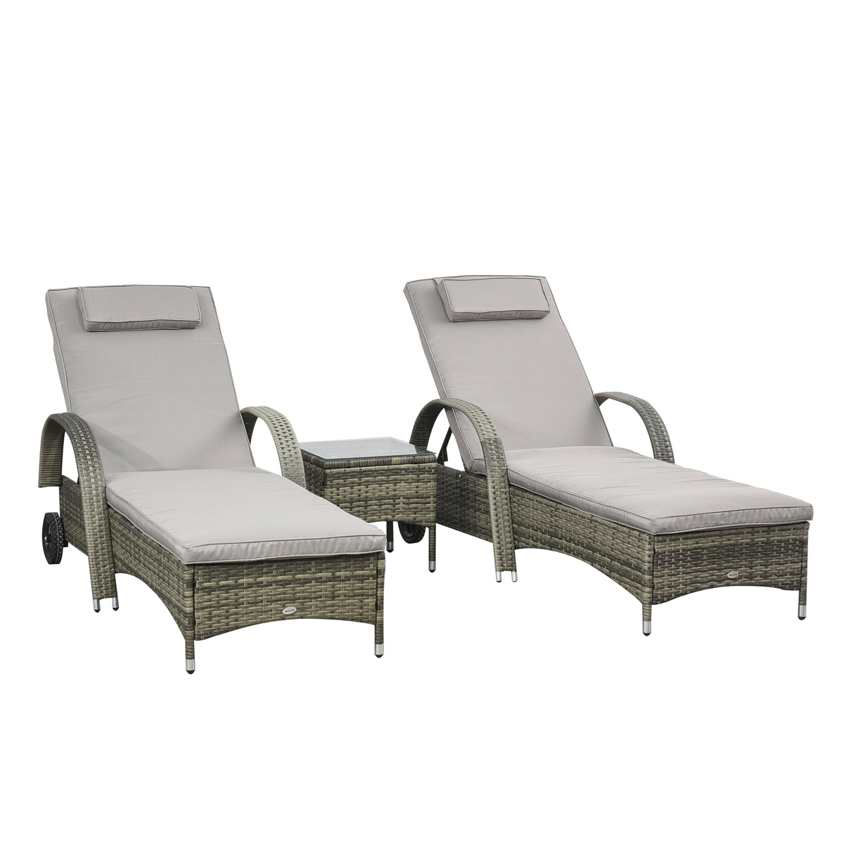 Lot de 2 transats bains de soleil : matelas, têtière, inclinaison réglable multipositions, accoudoirs