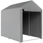 Capanno da giardino impermeabile con 2 scomparti, porta avvolgibile con cerniera, 120x179x165 cm, grigio chiaro