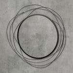 Espejo redondo de metal con perfil negro, decoración de estilo moderno, diámetro Φ65 cm