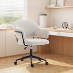 Chaise bureau ergonomique, fauteuil de bureau avec hauteur réglable, pivotant 360°, 63 x 65 x 83-92 cm, crème