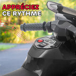 Moto électrique enfants, moto à batterie 6 V avec effets lumineux et sonores, roues d'entraînement, 75x36x49cm, noir