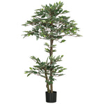 Arbre Artificiel Plante Artificiel ficus Hauteur 1,5 m Tronc Branches Liane Lichen Feuilles Grand réalisme Pot Inclus