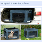 Sac de transport pliable pour animaux de compagnie avec poignée tissu en maille 69 x 51 x 51 cm bleu noir
