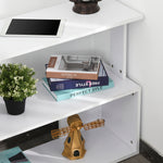 Scrivania angolare tavolo da pranzo con contenitore scrivania per computer modulare libreria integrata + scaffale a 3 livelli bianco