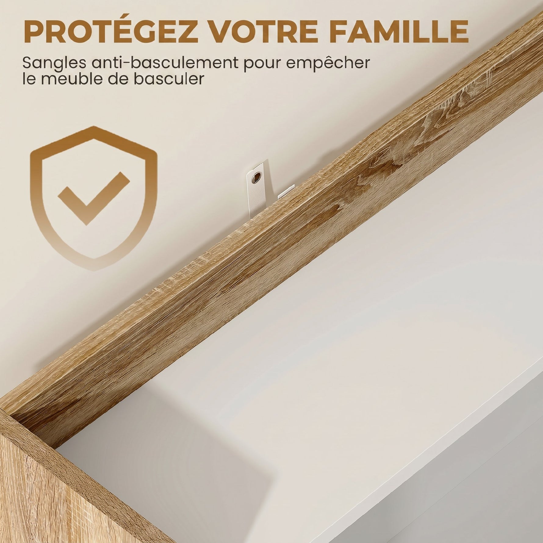 Meuble Micro-Ondes, Buffet Cuisine avec Tiroir, 2 Portes à Fermeture Douce, Plan de Travail et Étagères Ouvertes, Chêne