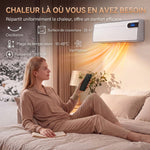 Intelligente Keramik-Wandheizung 2000 W, WLAN, kompatibel mit Alexa und Google Home, Oszillation, Weiß