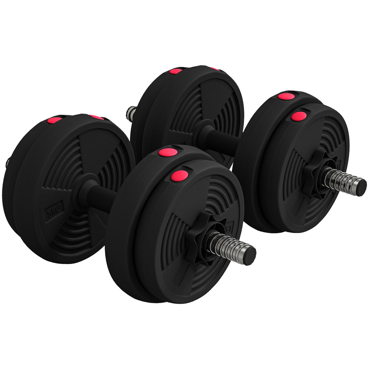 Haltères 2 en 1 réglables, haltères libres avec poignées antidérapantes, 15KG - Barres incluses