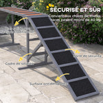 Rampe d'agilité pour chien, équipement d'agilité pour chiens, barres de sécurité surface antidérapante 335x55x60cm gris