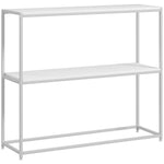Table console en acier 2 étagères design moderne pour salon entrée couloir 100 x 30 x 87 cm blanc