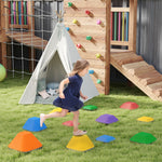 11 pièces pierres d'équilibre pour enfants parcours de motricité empilables et antidérapantes multicolore