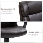 Bureaustoel ergonomische bureaustoel verstelbaar zwenkwielen 360° draaibaar PU-kunstleer bekleding 64 x 73 x 106-115,5 cm chocolade