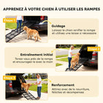 Rampe pour Chien Pliable en Acier, Escalier pour Chien avec Surface Antidérapante, Charge 180 kg, 191 x 50 x 4 cm, Noir