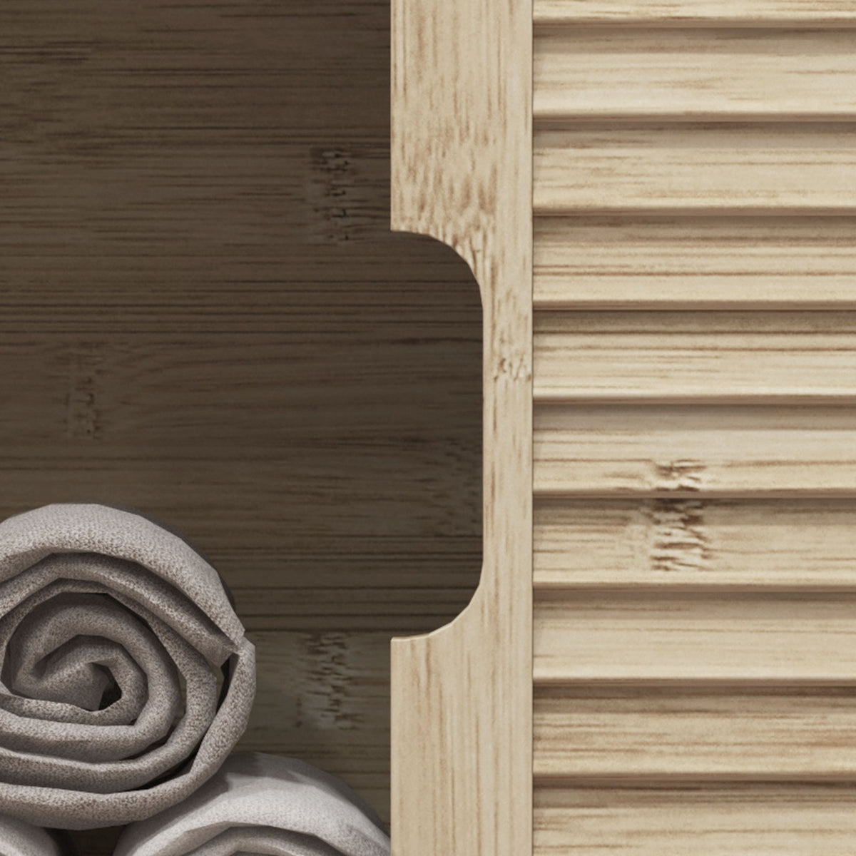 Meuble sous lavabo en Bambou, Meuble de Rangement pour Salle de Bain avec 2 Portes, 60 x 30 x 60 cm, Bois Naturel
