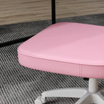 Chaise de bureau sans accoudoirs, fauteuil de bureau, hauteur réglable, pivotant 360°, 46 x 59 x 82-92 cm, rose