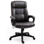 Bureaustoel ergonomische bureaustoel verstelbaar zwenkwielen 360° draaibaar PU-kunstleer bekleding 64 x 73 x 106-115,5 cm chocolade